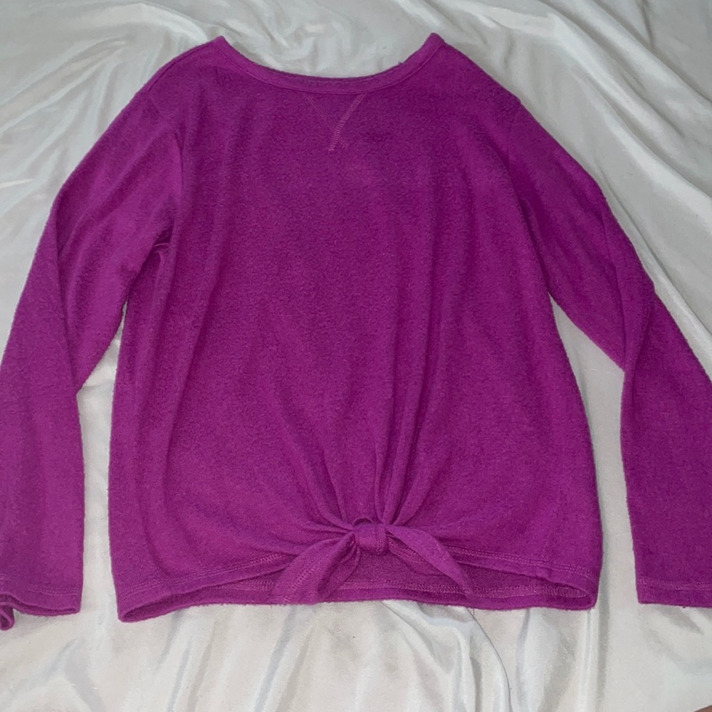 Kids Old Navy purple long sleeve shirt with a bow.